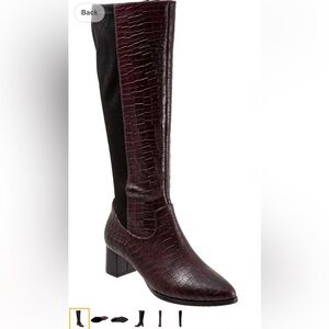 Trotters Dark Burgundy Over the Knee Boots